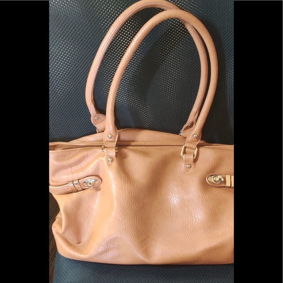 COPY - Charming Charlie Satchel bag tan zip closure - Picture 3 of 10